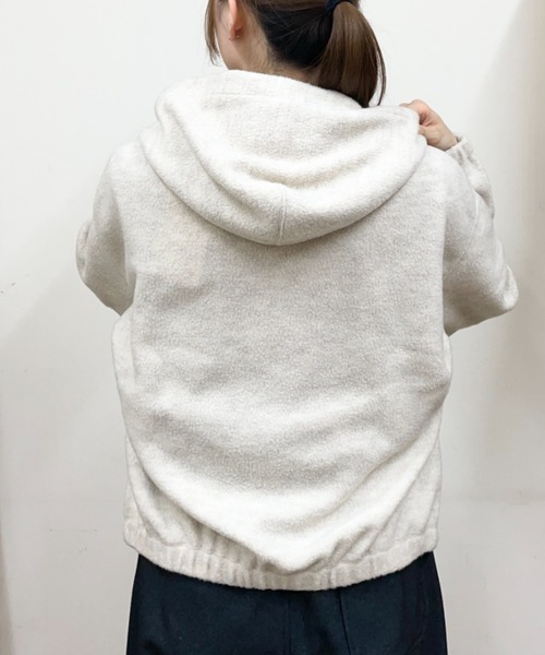 ORCIVAL(オーシバル)の「ORCIVAL/オーシバル ジップフリースフーディ ZIP FLEECE HOODIE OR-A0823 YFR(パーカー・レディース・オートミール/チャコールグレー・2)」の11枚目の写真
