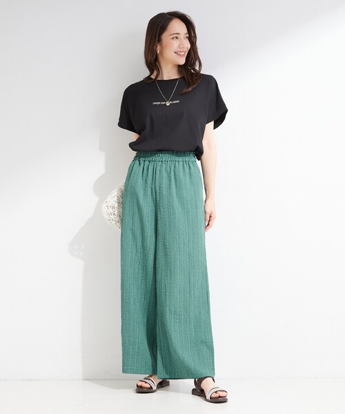 SHOO・LA・RUE(シューラルー)の「【洗濯機可/選べる5色】ウエスト総ゴムでらくちん シボシボイージーワイドパンツ(その他パンツ・レディース・オレンジ/ライトベージュ/ブルー系その他/グリーン/ブラック・00)」の22枚目の写真