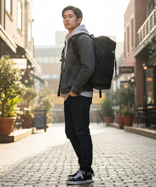 BACKYARD FAMILY(バックヤードファミリー)の「THRASHER スラッシャー バックパック 30L シューズスペース付(バックパック/リュック・メンズ・ブラック系その他/ブラック×ホワイト・FREE)」の3枚目の写真
