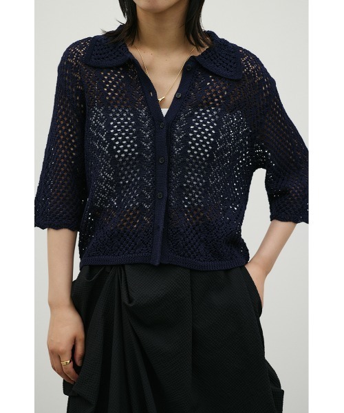 STYLEMIXER（スタイルミキサー）の「ミックスクロシェニットトップ（ニット/セーター・レディース・アイボリー/ブラウン/ネイビー・FREE）」の3枚目の写真