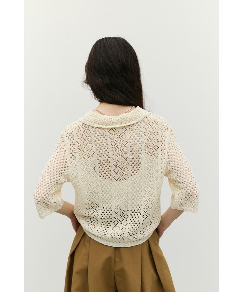STYLEMIXER（スタイルミキサー）の「ミックスクロシェニットトップ（ニット/セーター・レディース・アイボリー/ブラウン/ネイビー・FREE）」の16枚目の写真