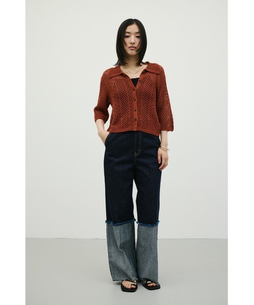 STYLEMIXER（スタイルミキサー）の「ミックスクロシェニットトップ（ニット/セーター・レディース・アイボリー/ブラウン/ネイビー・FREE）」の19枚目の写真