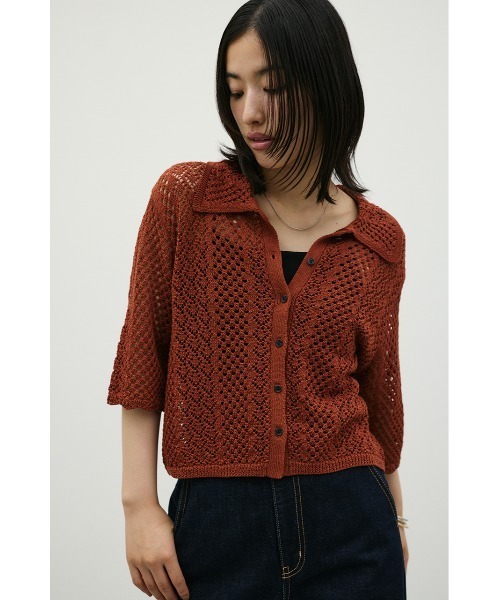 STYLEMIXER（スタイルミキサー）の「ミックスクロシェニットトップ（ニット/セーター・レディース・アイボリー/ブラウン/ネイビー・FREE）」の22枚目の写真