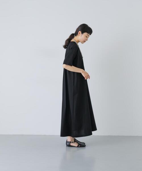 かぐれ(カグレ)の「『2サイズ展開』コットンAラインカットワンピース(ワンピース・レディース・ブラック・0/1)」の5枚目の写真