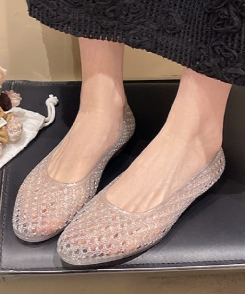 mebole(メボレ)の「jelly flat shoes(サンダル・レディース・シルバー/クリア/ブラック・MEDIUM/SMALL/LARGE)」の14枚目の写真