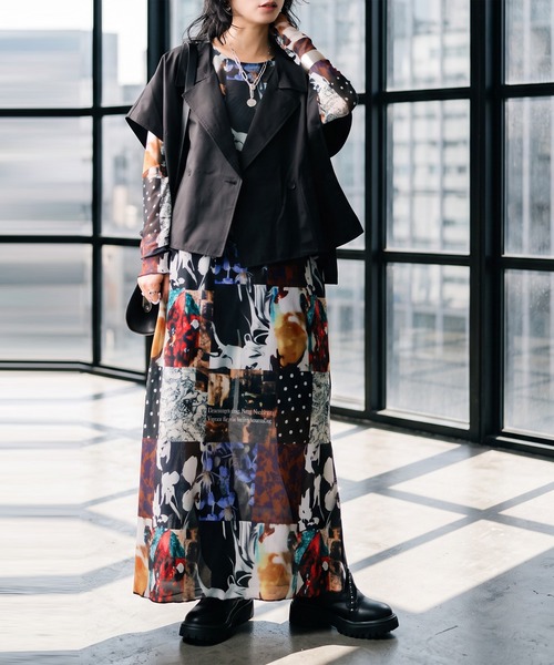 antiqua(アンティカ)の「アーカイブ柄 シアー ロングワンピース(ワンピース・レディース・マルチ・ONESIZE)」の7枚目の写真