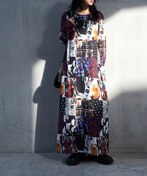 antiqua(アンティカ)の「アーカイブ柄 シアー ロングワンピース(ワンピース・レディース・マルチ・ONESIZE)」の10枚目の写真