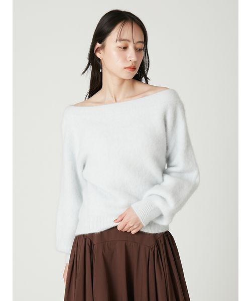 FRAY I.D(フレイアイディー)の「フォックスカシミアオフショルプルオーバー(Tシャツ/カットソー・レディース・ブラウン/アイボリー/ライトブルー/グレー・F)」の6枚目の写真