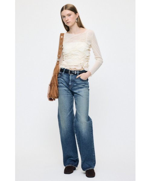 MOUSSY(マウジー)の「【26年AW新作】【新登場】MVS MIDRISE STRAIGHT(デニムパンツ・レディース・ワンウォッシュ/ダークブルー・26inch/23inch/24inch/25inch)」の8枚目の写真