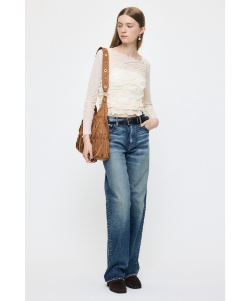 MOUSSY(マウジー)の「【26年AW新作】【新登場】MVS MIDRISE STRAIGHT(デニムパンツ・レディース・ワンウォッシュ/ダークブルー・26inch/23inch/24inch/25inch)」の9枚目の写真