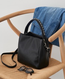 cache cache（カシュ カシュ）の「【cache cache】チェーンハンドルボックス仕切りBAG（ハンドバッグ）」