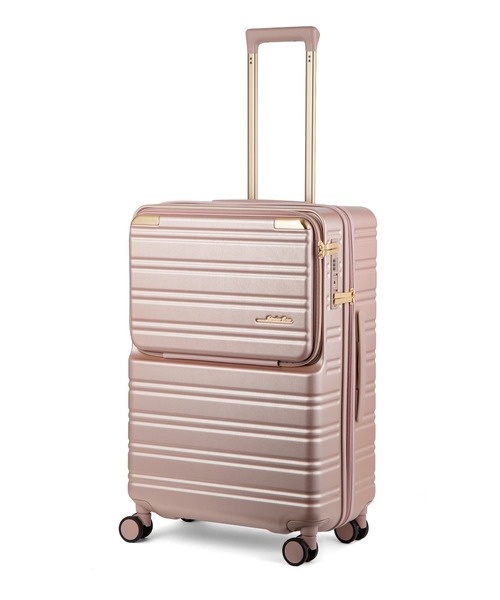 Jewelna Rose(ジュエルナローズ)の「ノクシエラ フロントポケット付スーツケース 65L 09362(スーツケース/キャリーバッグ・レディース・シルバー/ピンク/ネイビー・FREE)」の2枚目の写真