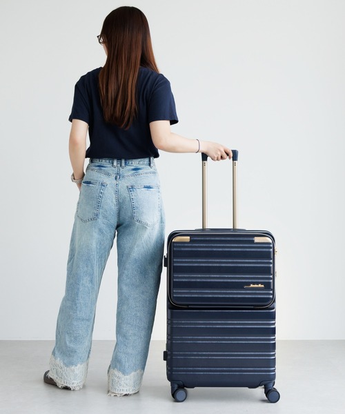 Jewelna Rose(ジュエルナローズ)の「ノクシエラ フロントポケット付スーツケース 65L 09362(スーツケース/キャリーバッグ・レディース・シルバー/ピンク/ネイビー・FREE)」の8枚目の写真