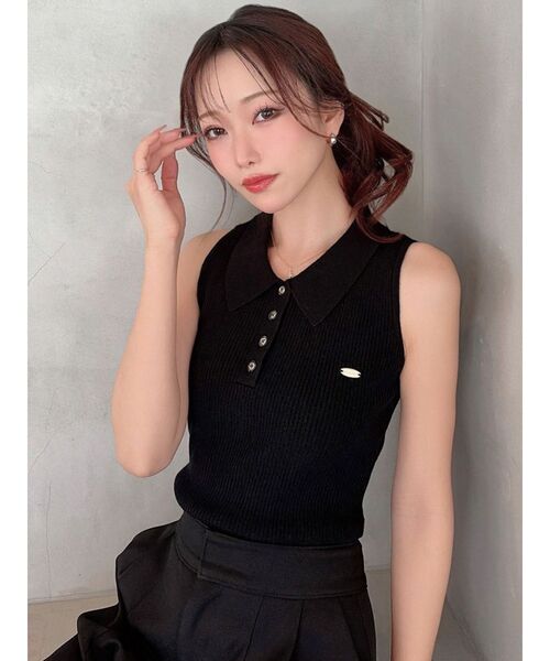 RESEXXY(リゼクシー)の「【追加生産分】ノースリニットポロ(ニット/セーター・レディース・ベージュ/その他1/ブラック・FREE)」の15枚目の写真