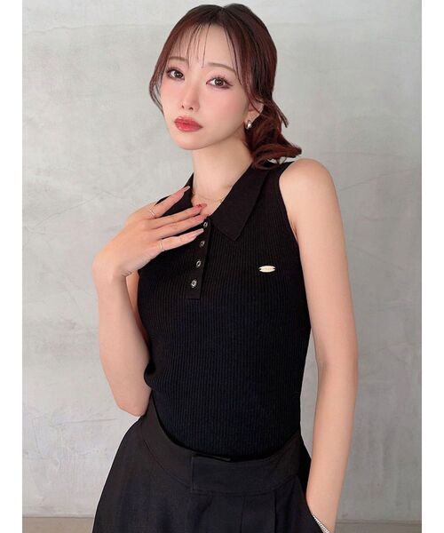 RESEXXY(リゼクシー)の「【追加生産分】ノースリニットポロ(ニット/セーター・レディース・ベージュ/その他1/ブラック・FREE)」の16枚目の写真