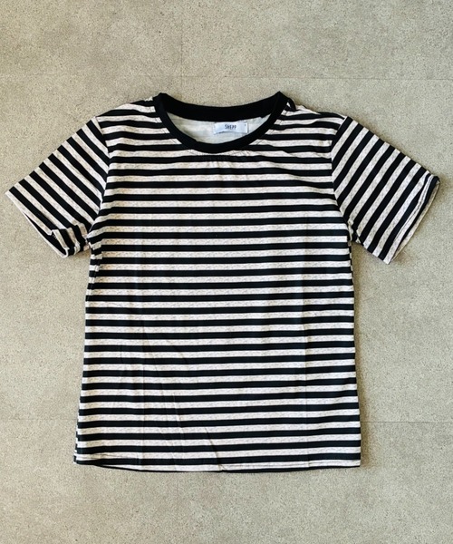 SHEPP(シープ)の「マルチボーダーコンパクト半袖T カットソー(Tシャツ/カットソー・レディース・ブラック/レッド・M/L)」の14枚目の写真