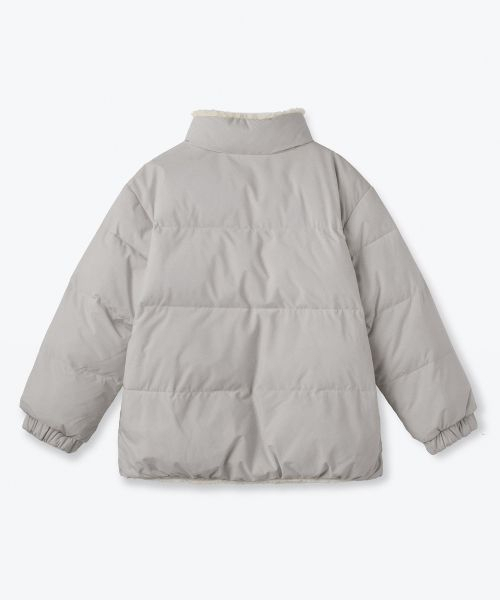 MUSINSA STANDARD KIDS（ムシンサスタンダードキッズ）の「デイリープファーリバーシブルフリースショートパディングジャケット [アッシュグレー/クリーム]（ブルゾン・レディース・その他・110/120/140/160/100/150/130）」の3枚目の写真