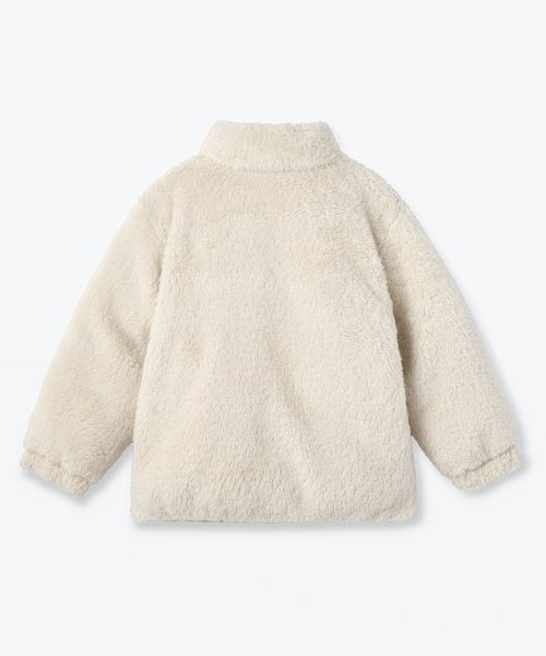 MUSINSA STANDARD KIDS（ムシンサスタンダードキッズ）の「デイリープファーリバーシブルフリースショートパディングジャケット [アッシュグレー/クリーム]（ブルゾン・レディース・その他・110/120/140/160/100/150/130）」の5枚目の写真