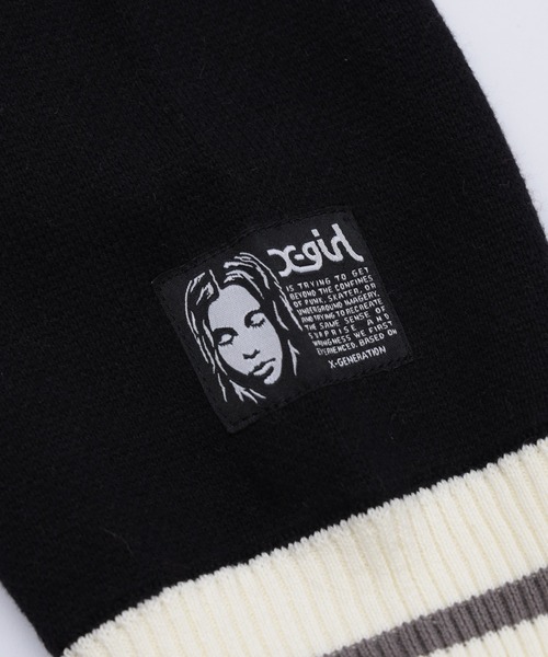 X-girl(エックスガール)の「LOGO JACQUARD V-NECK KNIT TOP(ニット/セーター・レディース・ブラック/ネイビー・ONE SIZE)」の20枚目の写真