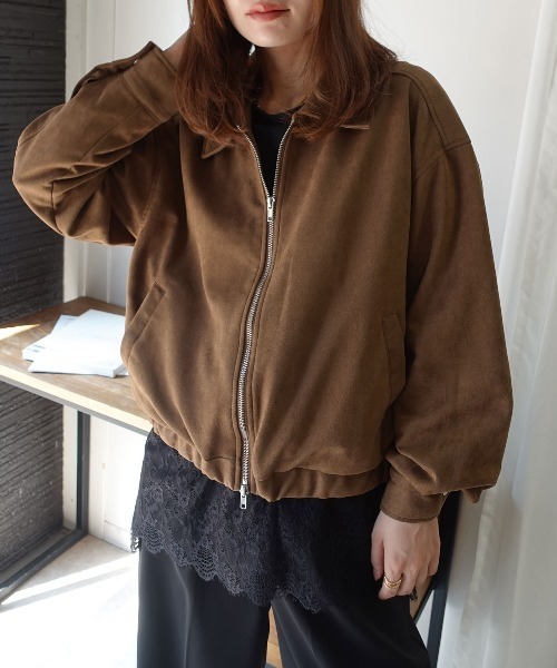 CORNERS(コーナーズ)の「フェイクスウェードWジップブルゾン(ブルゾン・レディース・グレイッシュベージュ/ベージュ/ブラウン・M)」の22枚目の写真