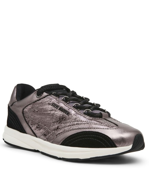 STEVE MADDEN(スティーブマデン)の「メタリックローカットスニーカー/S.MADDEN COLLECTOR-XA(スニーカー・レディース・ブラック×シルバー/シルバー・24.0cm/23.5-24/23.5cm/23.0cm/22.5cm/24.5cm)」の2枚目の写真