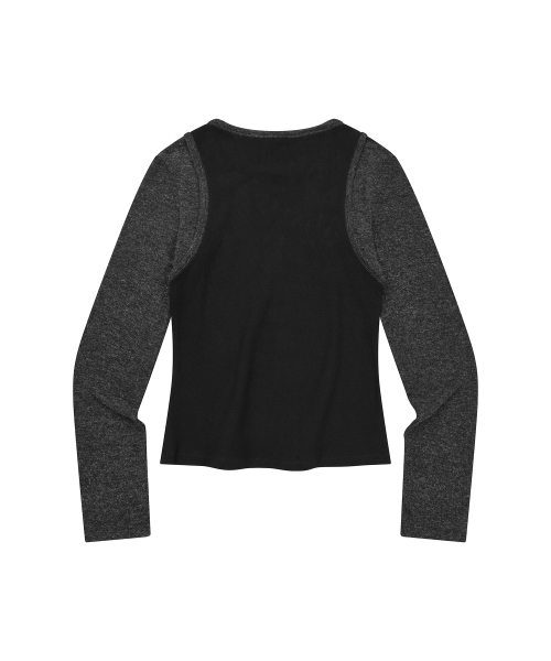 LMR(エルエムアール)の「スリムリブレイヤード長袖TシャツBLACK(Tシャツ/カットソー・レディース・ブラック・SMALL/MEDIUM)」の3枚目の写真