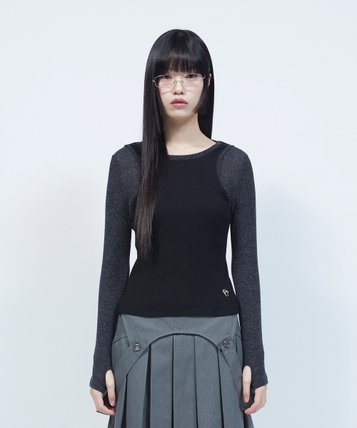 LMR(エルエムアール)の「スリムリブレイヤード長袖TシャツBLACK(Tシャツ/カットソー・レディース・ブラック・SMALL/MEDIUM)」の11枚目の写真