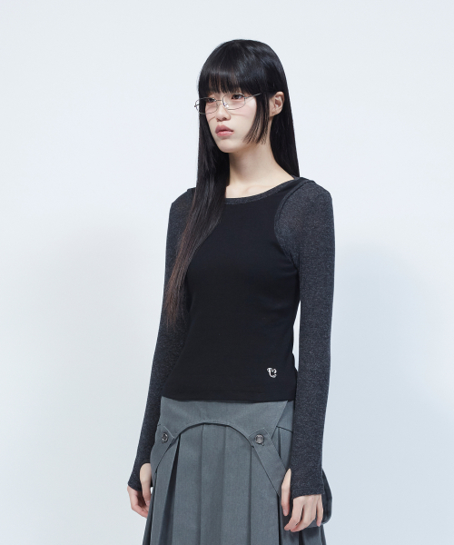 LMR(エルエムアール)の「スリムリブレイヤード長袖TシャツBLACK(Tシャツ/カットソー・レディース・ブラック・SMALL/MEDIUM)」の12枚目の写真