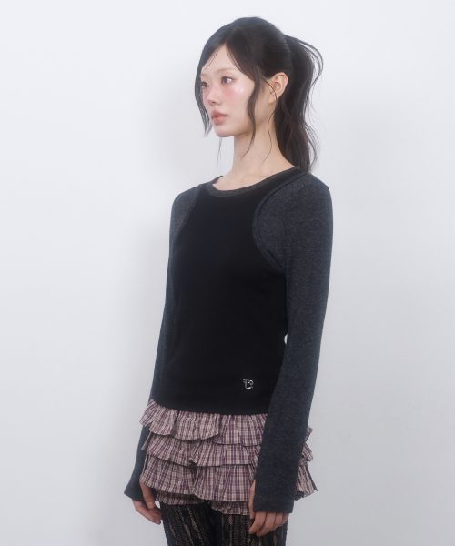 LMR(エルエムアール)の「スリムリブレイヤード長袖TシャツBLACK(Tシャツ/カットソー・レディース・ブラック・SMALL/MEDIUM)」の13枚目の写真
