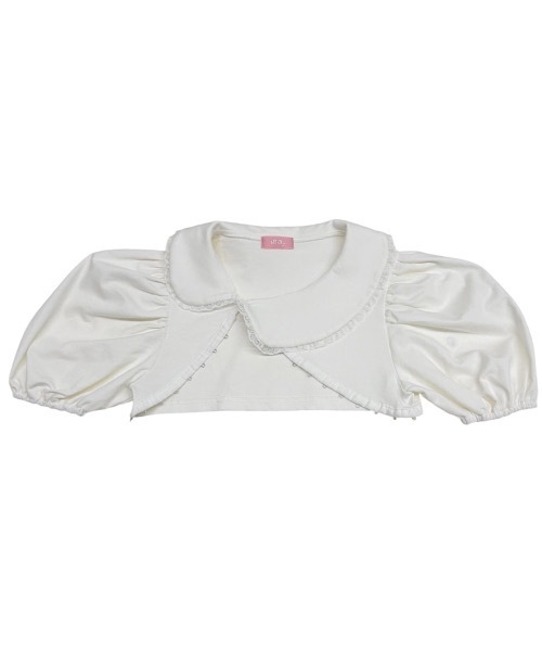 lilLilly(リルリリー)の「ホックテープパフスリーブトップス(Tシャツ/カットソー・レディース・チェック/グレー/ホワイト・FREE)」の15枚目の写真