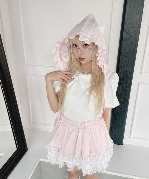 lilLilly(リルリリー)の「ホックテープパフスリーブトップス(Tシャツ/カットソー・レディース・チェック/グレー/ホワイト・FREE)」の14枚目の写真