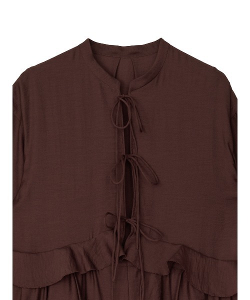Ameri(アメリ)の「RIBBON DESIGN SHEER ROMPERS(つなぎ/オールインワン・レディース・ブラック/ボルドー・X-SMALL/SMALL/MEDIUM)」の3枚目の写真