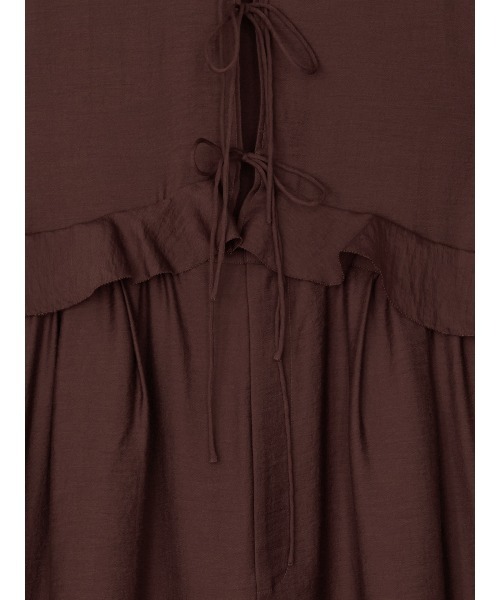 Ameri(アメリ)の「RIBBON DESIGN SHEER ROMPERS(つなぎ/オールインワン・レディース・ブラック/ボルドー・X-SMALL/SMALL/MEDIUM)」の5枚目の写真