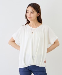 ポンチ接触冷感裾タックTシャツ