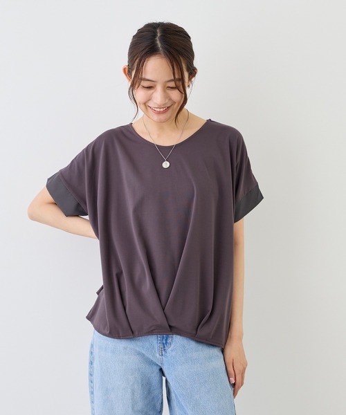 Jayro（ジャイロ）の「ポンチ接触冷感裾タックTシャツ（Tシャツ/カットソー・レディース・ブラック/チャコールグレー/ブルー系その他4/ホワイト系その他/ベージュ系その他2・M）」の12枚目の写真
