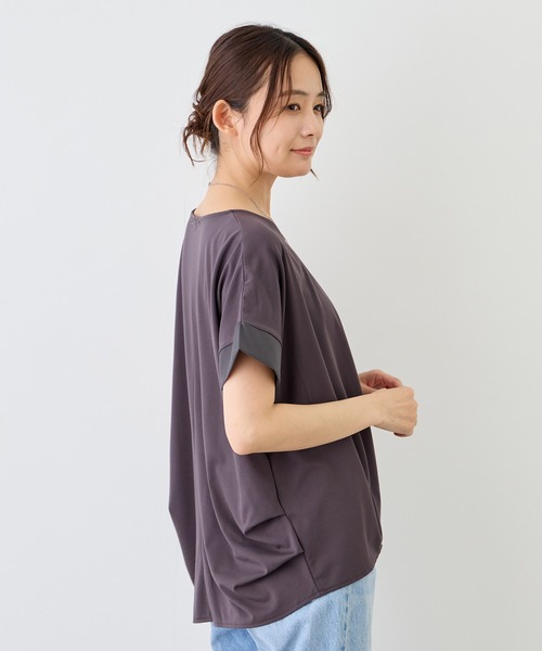 Jayro（ジャイロ）の「ポンチ接触冷感裾タックTシャツ（Tシャツ/カットソー・レディース・ブラック/チャコールグレー/ブルー系その他4/ホワイト系その他/ベージュ系その他2・M）」の13枚目の写真