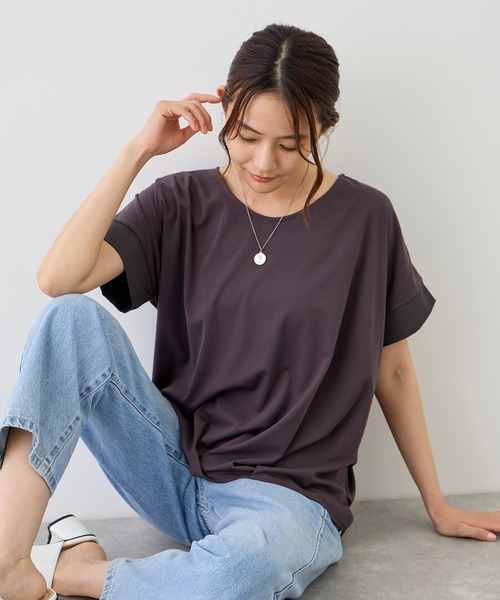 Jayro（ジャイロ）の「ポンチ接触冷感裾タックTシャツ（Tシャツ/カットソー・レディース・ブラック/チャコールグレー/ブルー系その他4/ホワイト系その他/ベージュ系その他2・M）」の15枚目の写真
