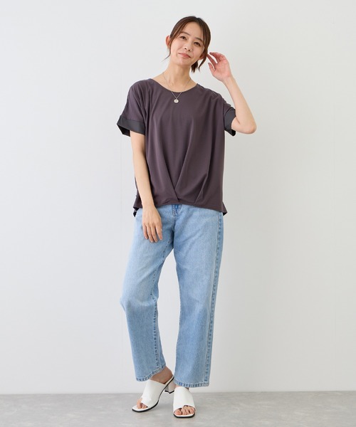Jayro（ジャイロ）の「ポンチ接触冷感裾タックTシャツ（Tシャツ/カットソー・レディース・ブラック/チャコールグレー/ブルー系その他4/ホワイト系その他/ベージュ系その他2・M）」の16枚目の写真