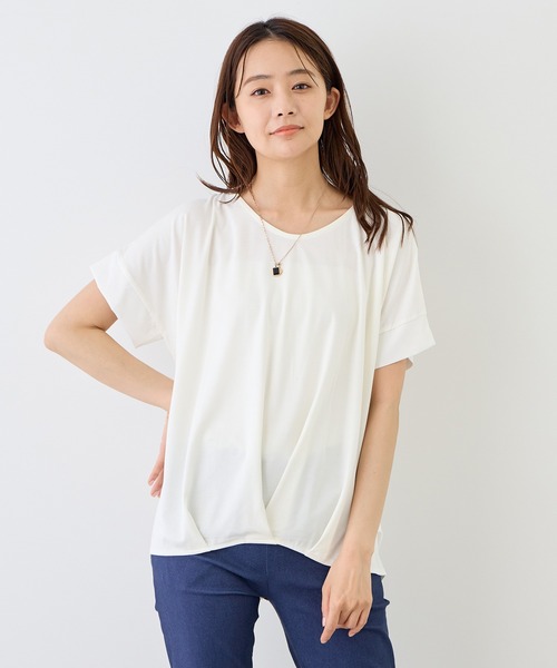 Jayro（ジャイロ）の「ポンチ接触冷感裾タックTシャツ（Tシャツ/カットソー・レディース・ブラック/チャコールグレー/ブルー系その他4/ホワイト系その他/ベージュ系その他2・M）」の19枚目の写真
