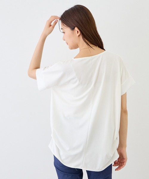Jayro（ジャイロ）の「ポンチ接触冷感裾タックTシャツ（Tシャツ/カットソー・レディース・ブラック/チャコールグレー/ブルー系その他4/ホワイト系その他/ベージュ系その他2・M）」の21枚目の写真
