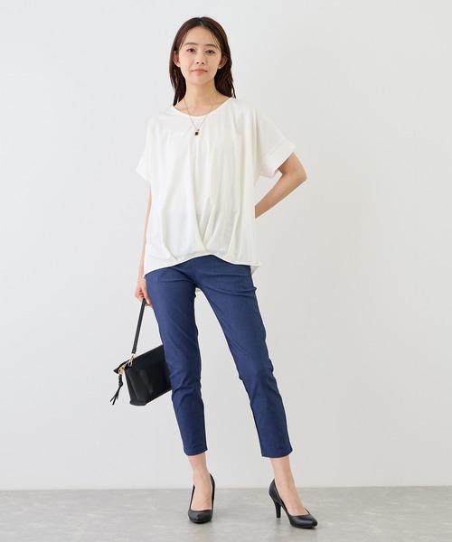 Jayro（ジャイロ）の「ポンチ接触冷感裾タックTシャツ（Tシャツ/カットソー・レディース・ブラック/チャコールグレー/ブルー系その他4/ホワイト系その他/ベージュ系その他2・M）」の22枚目の写真