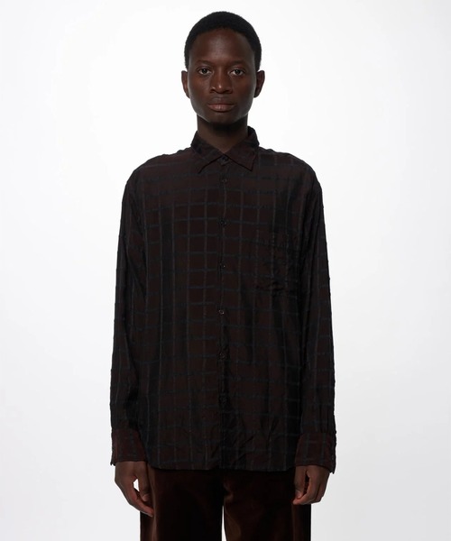 markaware（マーカウェア）の「【marka】SEMI SPREAD COLLAR SHIRT（シャツ/ブラウス・メンズ・ブラウン/グレー・1/2/3）」の4枚目の写真