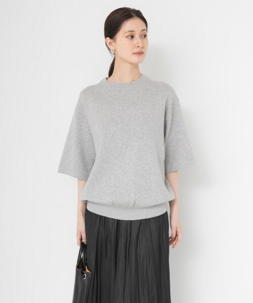 URBAN RESEARCH(アーバンリサーチ)の「コットンカシミヤハーフスリーブニット(ニット/セーター・レディース・ブルー系その他/グレー/オフホワイト・FREE)」の3枚目の写真