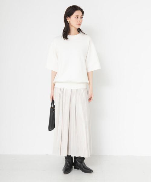 URBAN RESEARCH(アーバンリサーチ)の「コットンカシミヤハーフスリーブニット(ニット/セーター・レディース・ブルー系その他/グレー/オフホワイト・FREE)」の4枚目の写真