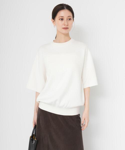 URBAN RESEARCH(アーバンリサーチ)の「コットンカシミヤハーフスリーブニット(ニット/セーター・レディース・ブルー系その他/グレー/オフホワイト・FREE)」の6枚目の写真