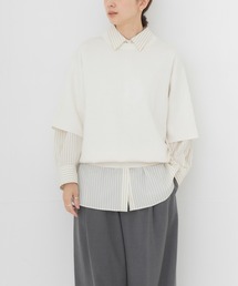 コットンカシミヤハーフスリーブニット