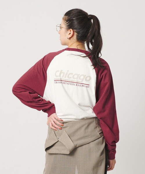 HEAR MY NAME(ヒアマイネーム)の「【別注】<HEAR MY NAME>ラグラン ロングスリーブ Tシャツ(Tシャツ/カットソー・レディース・ネイビー/レッド/オリーブ・FREE)」の5枚目の写真