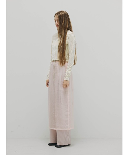 Katrin TOKYO(カトリーントーキョー)の「belted sheer skirt(スカート・レディース・ピンク/アイボリー/ブラウン・XS/FREE)」の3枚目の写真