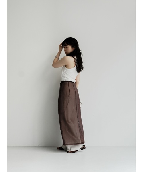 Katrin TOKYO(カトリーントーキョー)の「belted sheer skirt(スカート・レディース・ピンク/アイボリー/ブラウン・XS/FREE)」の5枚目の写真
