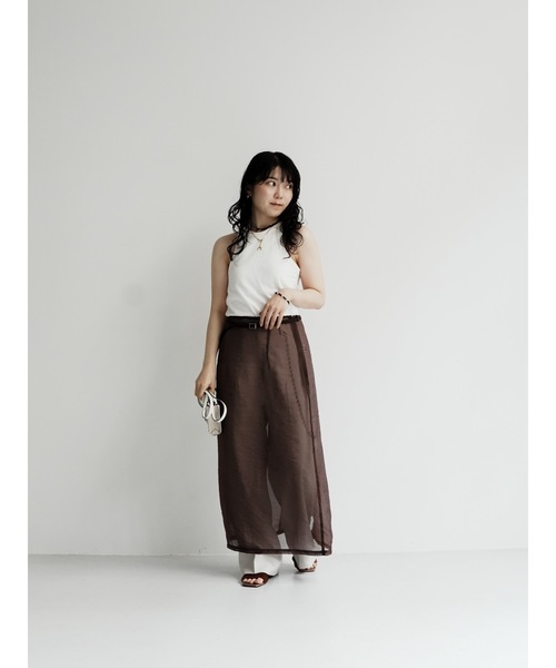 Katrin TOKYO(カトリーントーキョー)の「belted sheer skirt(スカート・レディース・ピンク/アイボリー/ブラウン・XS/FREE)」の6枚目の写真